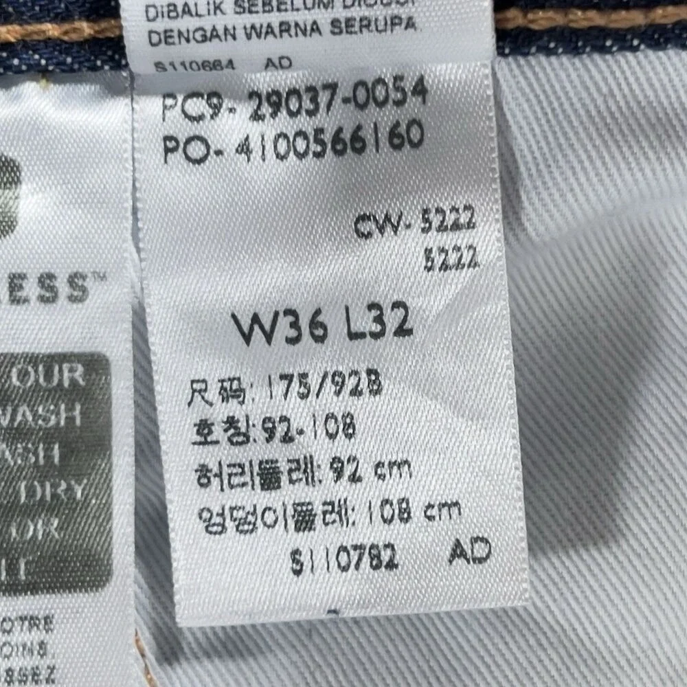 Levis Premium 568 Stay Loose Jeans Mens Sz 36x32 Blue Denim 100% Cotton